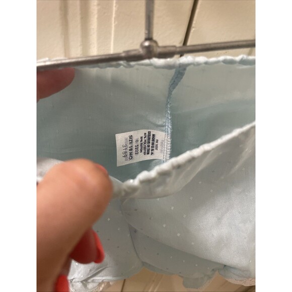 C.I. Castro & Co VTG Baby Girls Pinafore Style Blue Lace Dress Diaper Cover 18M - Picture 10 of 11